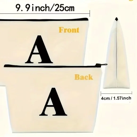 60th Birthday Cosmetic Pouch - White with Black & Pink Accent - Picture 3 of 4